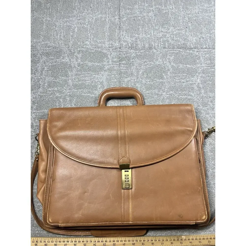 Vintage Georgetown Leather Designs Lockable Mens Briefcase